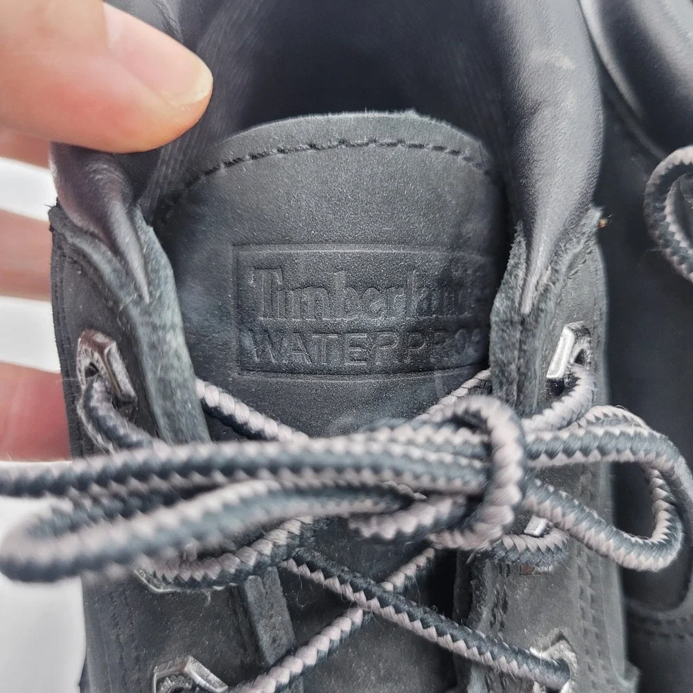 Timberland Nellie Double Waterproof Ankle Boots Black‎ Nubuck Leather Womens 7.5